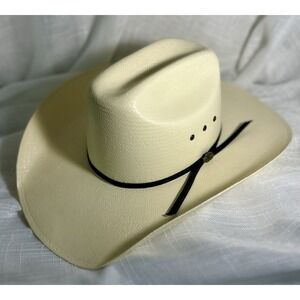 Cavender's Hat Collection Ivory Cowboy Hat Size 7 3/8 Long Oval